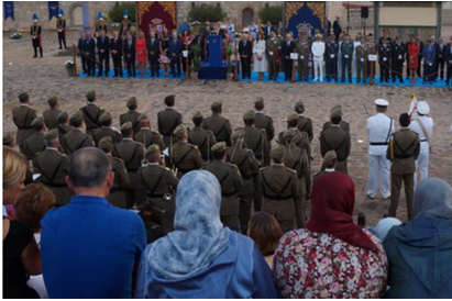مغاربة يشاركون في احتفال عسكري رسمي بمليلية بمناسبة الذكرى الـ521 لاحتلال المدينة !