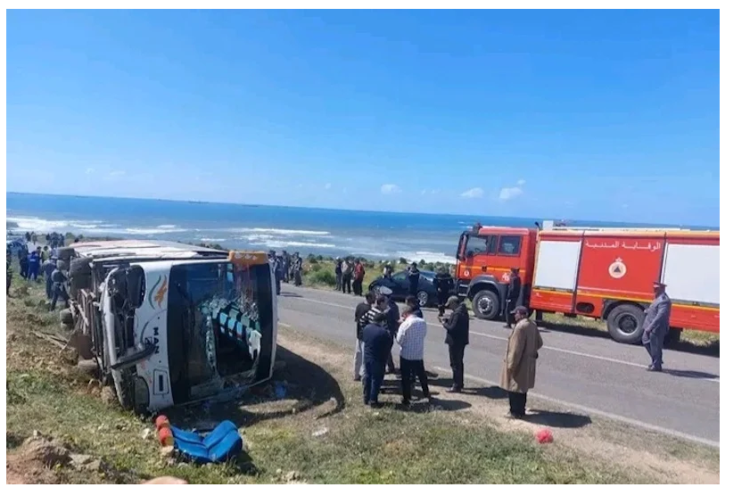 حادث سير مروع بين سيدي عابد والجرف الأصفر يُصيب ركاب حافلة بجروح متفاوتة